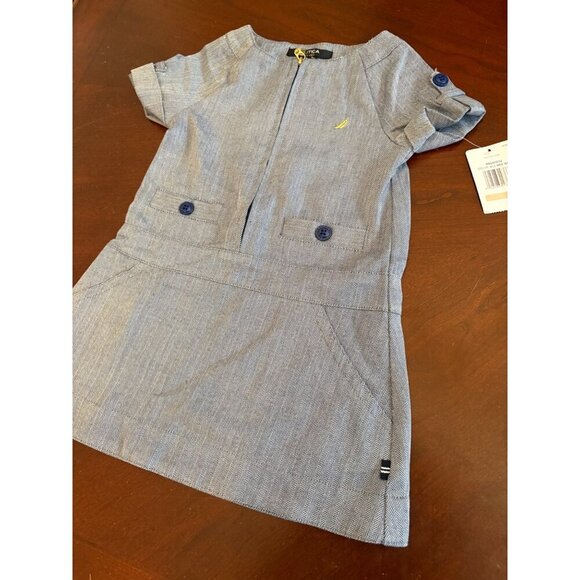 Nautica NWT Herringbone Zip Front Dress in size 2T Toddler - Picture 4 of 7